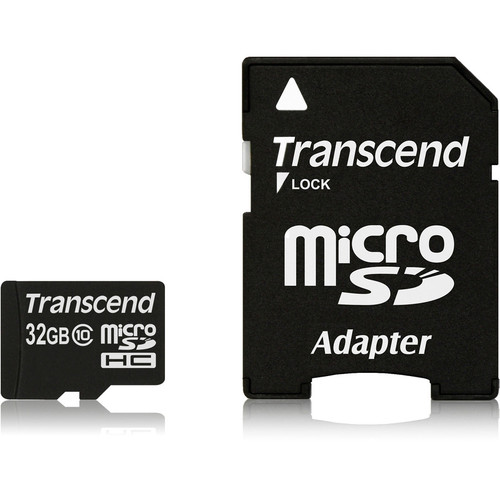 Transcend 32 GB Class 10 microSDHC - 20 MB/s Read - 17 MB/s Write - Lifetime Warranty (Fleet Network)