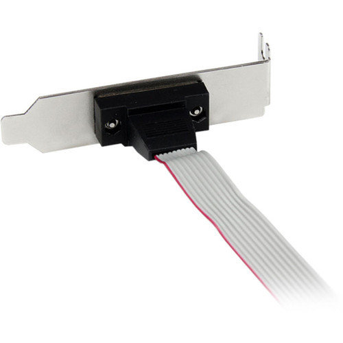 StarTechcom_1_Port_16in_DB9_Serial_Port_Bracket_to_10_Pin_Header_-_Low_Profile_-_1_x_DB-9_Male_Serial_-_1_x_IDC_Female_-_Gray_PLATE9M16LP