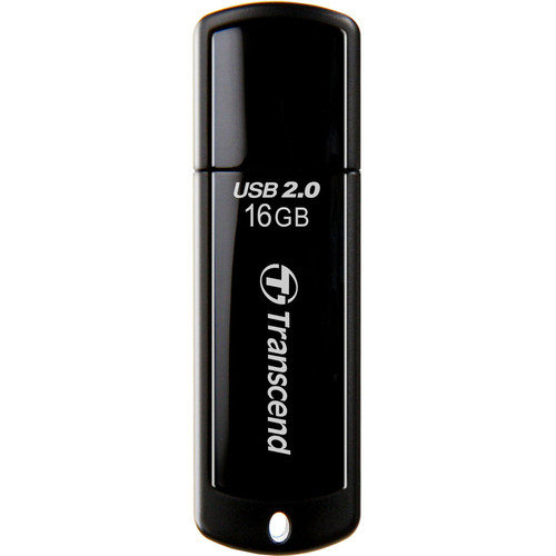 Transcend 16GB JetFlash 350 USB 2.0 Flash Drive - 16 GB - USB 2.0 - 15 MB/s Read Speed - 7 MB/s Write Speed - Black (Fleet Network)