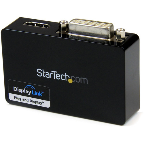 StarTech.com USB 3.0 to HDMI&reg; and DVI Dual Monitor External Video Card Adapter - 1 Pack - 1 x Type B Male USB - 1 x DVI-I Female 1 (Fleet Network)