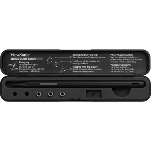 ViewSonic Stylus - Capacitive Touchscreen Type Supported - Active - Replaceable Stylus Tip - Black ACP302-B0WW