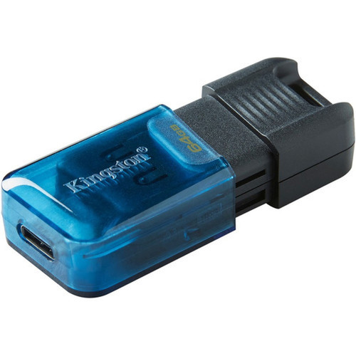 Kingston DataTraveler 80 M 64GB USB 32 Gen 1 Type C Flash Drive - 64 GB - USB 32 Gen 1 Type C - 200 MBs Read Speed - 200 MBs DT80M64GB