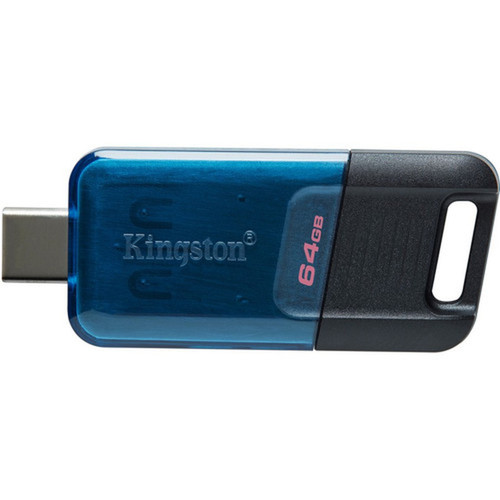 Kingston DataTraveler 80 M 64GB USB 32 Gen 1 Type C Flash Drive - 64 GB - USB 32 Gen 1 Type C - 200 MBs Read Speed - 200 MBs DT80M64GB