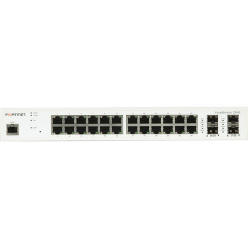 Fortinet FortiSwitch FS-224E Ethernet Switch - 24 Ports - Manageable - Gigabit Ethernet - 1000Base-X 101001000Base-T - 3 Layer - - FS-224E