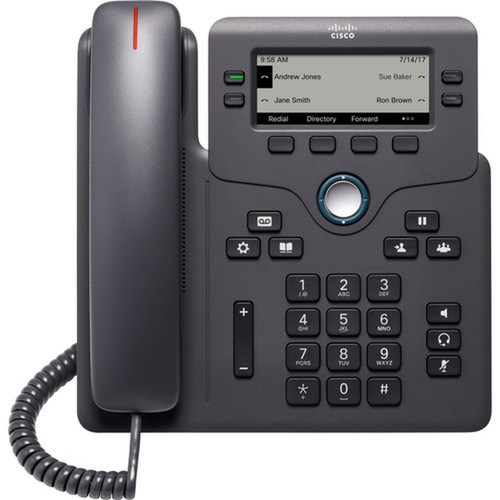 Cisco 6851 IP Phone - Corded - Charcoal - 4 x Total Line - VoIP - 2 x Network RJ-45 - PoE Ports CP-6851-3PCC-K9