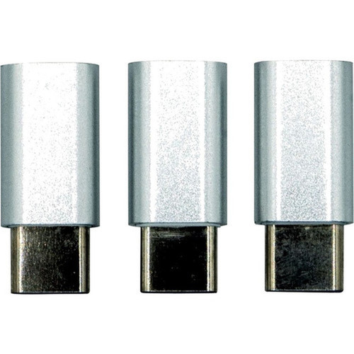 VisionTek Micro USB to USB Type-C Adapter Silver - 3-Pack - Micro-USBUSB Data Transfer Cable for Smartphone Tablet - First End 1 x 901265