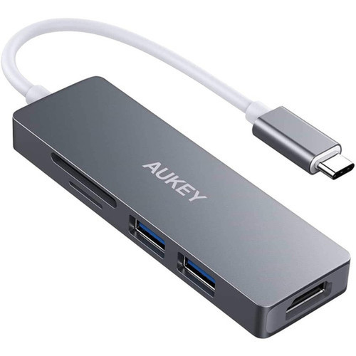 AUKEY 5 Port USB C Hub Space Grey - for NotebookSmartphone - USB Type C - USB Type-C - HDMI - Wired CB-C72
