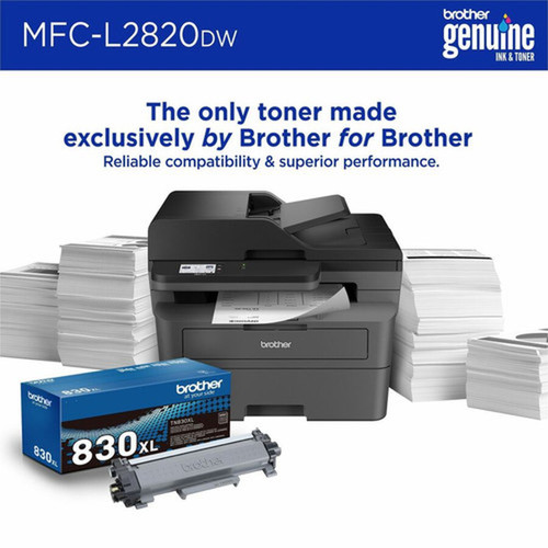 Brother MFC-L2820DW Wireless Laser Multifunction Printer - Monochrome - Gray - CopierFaxPrinterScanner - 34 ppm Mono79 ppm Color MFCL2820DW