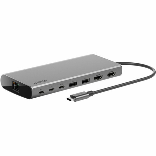 Belkin USB-C 8-in1 Dual Display Core Hub - Docking Station - 10 Gbps - 100W - 3xUSB-C 2xUSB-A 2xHDMI Ethernet - 4K - Grey - for - 2 INC015BTSGY