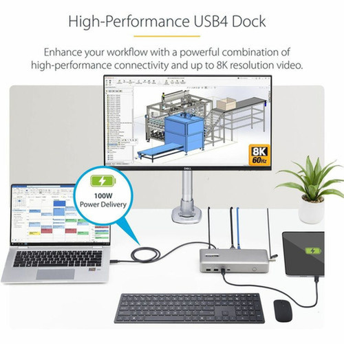 StarTechcom USB4 Docking Station USB-C 40Gbps up to Dual 4K 60Hz HDMI Multi-Monitor Dock 6-Port USB Hub 25GbE 100W Power - - - 155NA-USB4-DOCK