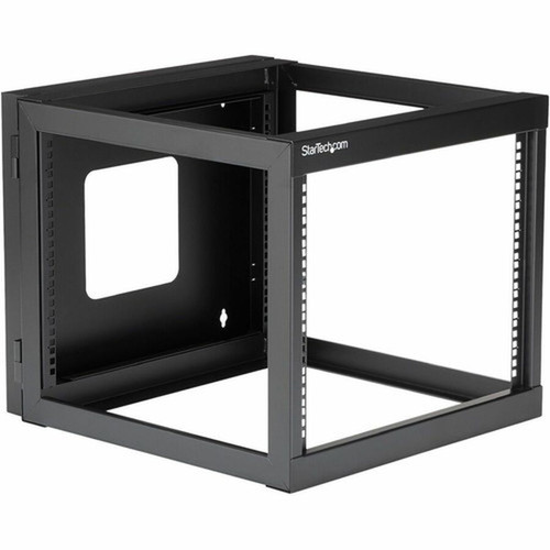 StarTechcom 4-Post 8U Hinged Wall-Mount Network Rack 19 Open Frame Server Rack Wall Mount Data Rack for IT Computer Equipment - - RK819WALLOH