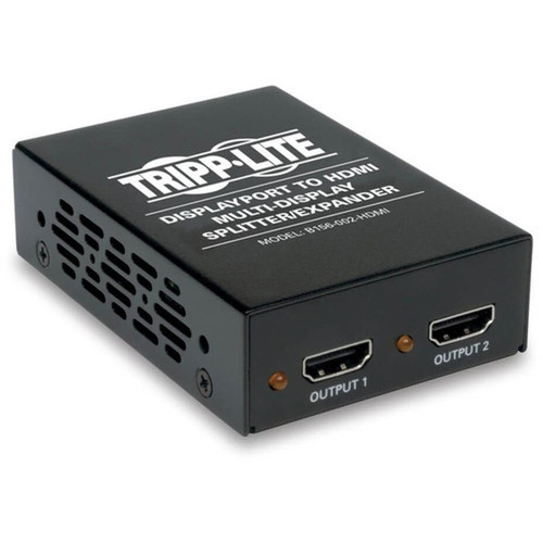Tripp Lite by Eaton Displayport to 2 X HDMI Splitter - 2 Port - DisplayPort - 2 x HDMI Out - TAA Compliant B156-002-HDMI