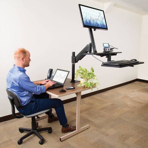 Tripp Lite series WorkWise Single-Monitor Sit-Stand Desk Clamp Workstation - 1315 kg Capacity - Height Adjustable145 Adjustment - x WWSS1327CP