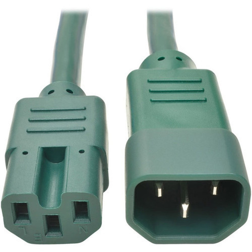 Tripp Lite by Eaton P018-006-AGN Standard Power Cord - For PDU UPS - 250 V AC  15 A - Green - 6 ft Cord Length - IEC 60320 C14  IEC P018-006-AGN