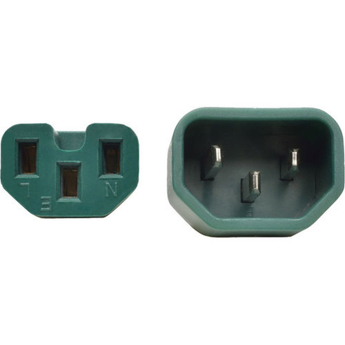 Tripp Lite by Eaton P018-006-AGN Standard Power Cord - For PDU UPS - 250 V AC  15 A - Green - 6 ft Cord Length - IEC 60320 C14  IEC P018-006-AGN