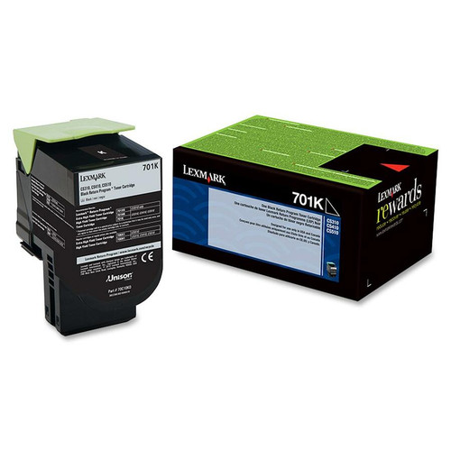 Lexmark Unison 701K Toner Cartridge - Laser - Standard Yield - 1000 Pages - Black - 1 Each (Fleet Network)