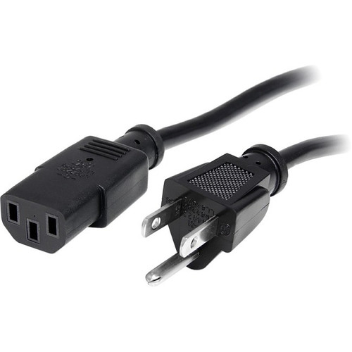 StarTech.com 3 ft 14AWG Computer Power Cord - NEMA5-15P to C13 - 3ft - NEMA 5-15P - IEC 60320 C13 125V AC - 15A - Black (Fleet Network)