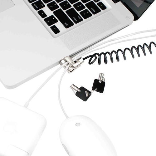 Compulocks MacBook Lock - Macbook Pro Lock - Coiled Cable Lock - Galvanized Steel - 4 ft (Fleet Network)