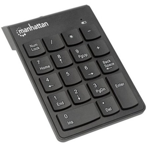 Manhattan Numeric Keypad Wireless 24GHz USB-A Micro Receiver 18 Full Size Keys Black Membrane Key Switches Auto Power Range - 178846