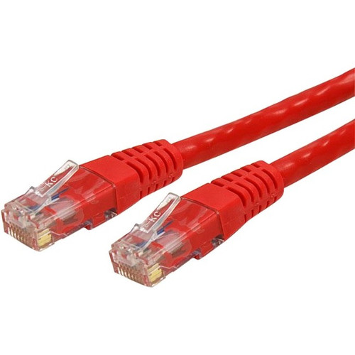 StarTech.com 100 ft Cat 6 Red Molded RJ45 UTP Gigabit Cat6 Patch Cable - 100ft Patch Cord - Category 6 for Network Device - 100ft - 1 (Fleet Network)