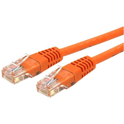 StarTech.com 15 ft Cat 6 Orange Molded RJ45 UTP Gigabit Cat6 Patch Cable - 15ft Patch Cord - Category 6 for Network Device - 15ft - 1 (Fleet Network)