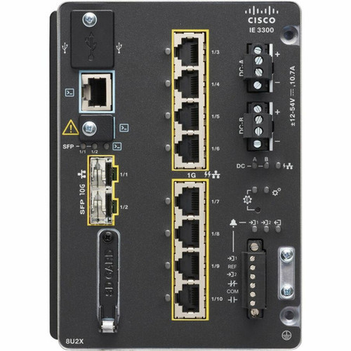 Cisco Catalyst IE-3300-8T2S Rugged Switch - 8 Ports - Manageable - 3 Layer Supported - Modular - 2 SFP Slots - Twisted Pair Optical - IE-3300-8T2S-E