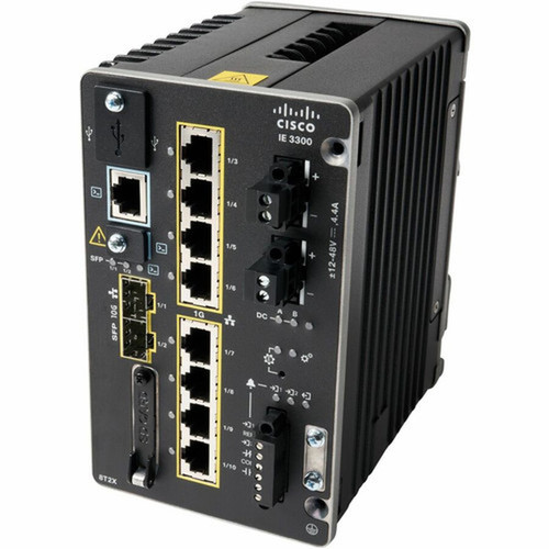 Cisco Catalyst IE-3300-8T2S Rugged Switch - 8 Ports - Manageable - 3 Layer Supported - Modular - 2 SFP Slots - Twisted Pair Optical - IE-3300-8T2S-E