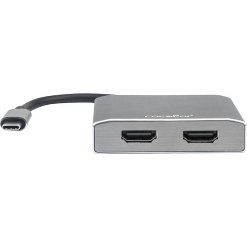 Rocstor Premium USB-C to Dual DisplayPort Adapter - 4K 60Hz - Mac and Windows Compatible - 1 Pack - USB Type C - 2 x HDMI HDMI Y10A203-A1