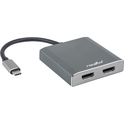 Rocstor Premium USB-C to Dual DisplayPort Adapter - 4K 60Hz - Mac and Windows Compatible - 1 Pack - USB Type C - 2 x HDMI HDMI Y10A203-A1