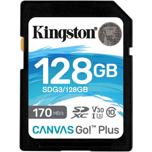Kingston Canvas Go Plus SDG3 128 GB Class 10UHS-I U3 SDXC - 170 MBs Read - 90 MBs Write SDG3128GB