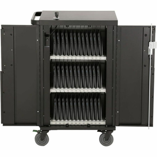 Bretford CORE X Cart Pre-Wired - Steel - 295 Width x 26 Depth x 445 Height - Black Pumice - For 36 Devices - 156 Screen TCOREX36USBC