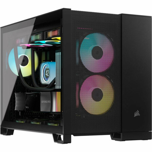 Corsair 2500D AIRFLOW Mid-Tower Dual Chamber PC Case - Black - Mid-tower - Black - Tempered Glass - Mini ITX Micro ATX Motherboard - CC-9011263-WW
