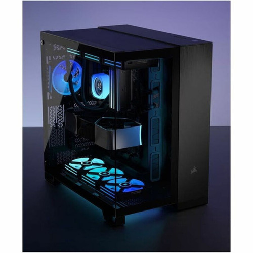 Corsair 6500D AIRFLOW Mid-Tower Dual Chamber PC Case - Black - Mid-tower - Black - Tempered Glass - Mini ITX Micro ATX ATX EATX - 9 CC-9011259-WW