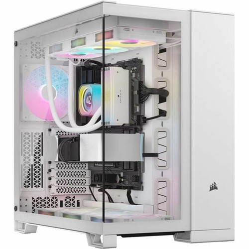 Corsair 6500X Mid-Tower Dual Chamber PC Case - White - Mid-tower - White - Tempered Glass - Mini ITX Micro ATX ATX EATX Motherboard CC-9011258-WW