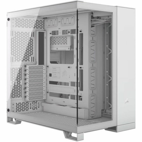 Corsair 6500X Mid-Tower Dual Chamber PC Case - White - Mid-tower - White - Tempered Glass - Mini ITX Micro ATX ATX EATX Motherboard CC-9011258-WW