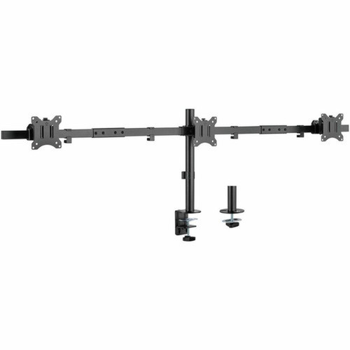 Rocstor ErgoReach Mounting Arm for Monitor LCD Display LED Display - Black - LandscapePortrait - Height Adjustable - 3 Displays - Y10N006-B1