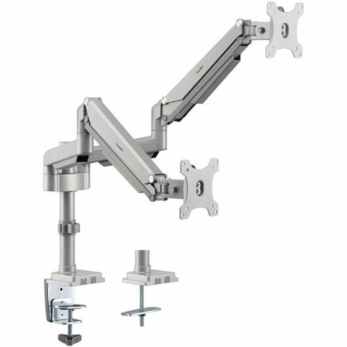 Rocstor ErgoReach Mounting Arm for LED Display LCD Display Monitor - Silver - LandscapePortrait - 2 Displays Supported - 32 - kg Y10N023-S1