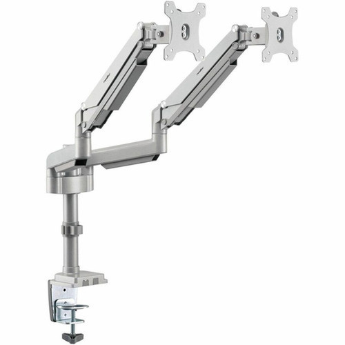 Rocstor ErgoReach Mounting Arm for LED Display LCD Display Monitor - Silver - LandscapePortrait - 2 Displays Supported - 32 - kg Y10N023-S1
