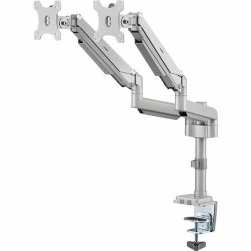 Rocstor ErgoReach Mounting Arm for LED Display LCD Display Monitor - Silver - LandscapePortrait - 2 Displays Supported - 32 - kg Y10N023-S1
