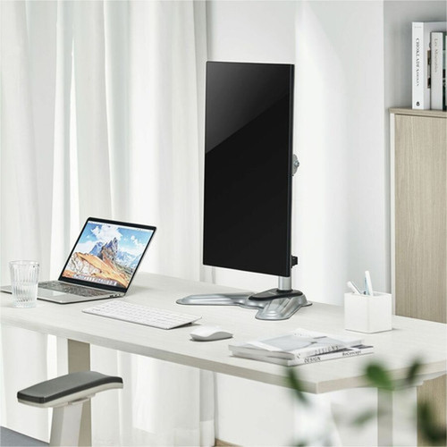 Rocstor ErgoReach Mounting Pole for Monitor Display - Silver - Height Adjustable - 1 Displays Supported - 17 to 32 Screen Support Y10N016-S1