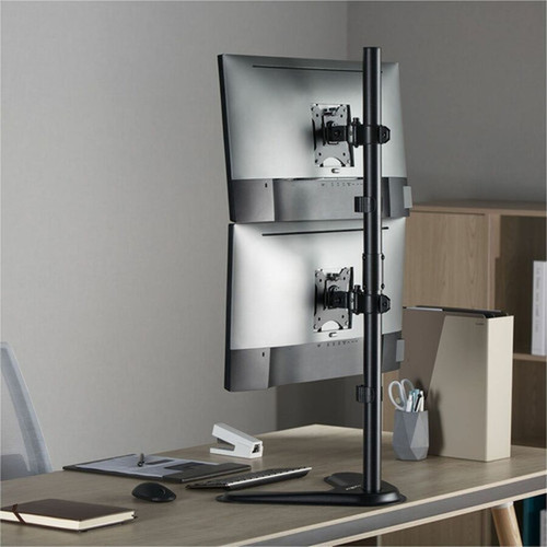 Rocstor ErgoReach Mounting Pole for Monitor - Black - Vertical - Height Adjustable - 2 Displays Supported - 17 to 32 Screen - 18 - Y10N009-B1