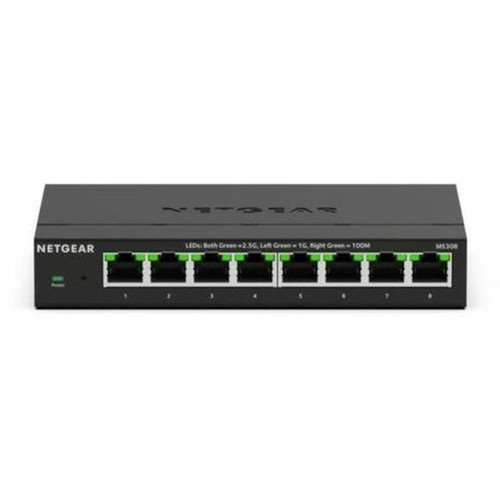 Netgear 8-Port 25G Multi-Gigabit Ethernet Unmanaged Switch - 8 Ports - 25 Gigabit Ethernet - 25GBase-T - 798 W Power Consumption - MS308-100NAS