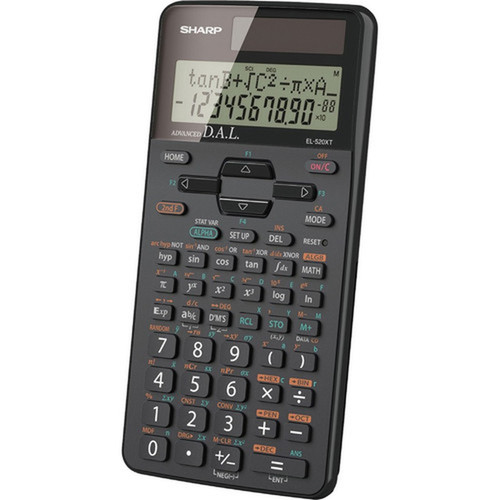 Sharp EL-520XTBBK Scientific Calculator - 419 Functions - 2 Lines - 10 Digits - BatterySolar Powered - 06 x 33 x 53 - Black - EL520XTBK