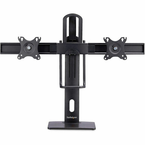 StarTechcom Crossbar Dual Monitor Desk Stand For 27inch Screens Max Cap 264lb VESA Mount 75x75100x100 Toolless Height Adjustment 2MC1S-MONITOR-STAND