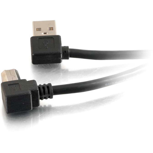 C2G 164ft USB A to USB B Right Angle Adapter Cable - MM - 164 ft USB Data Transfer Cable for Mouse Keyboard Printer Modem - End 28112
