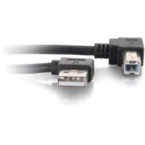 C2G 164ft USB A to USB B Right Angle Adapter Cable - MM - 164 ft USB Data Transfer Cable for Mouse Keyboard Printer Modem - End 28112