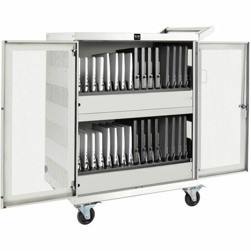 Tripp Lite by Eaton CSC32ACW 32-Device AC Charging Station Cart White - 4 Casters - Steel - White - For 32 Devices CSC32ACW