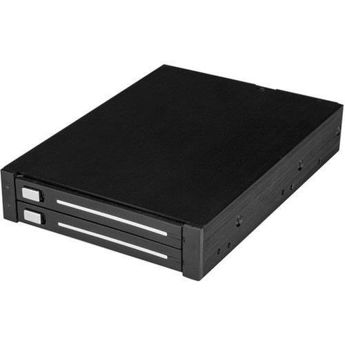 StarTechcom Dual-Bay 25in SATA SSD  HDD Rack for 35in Front Bay - Trayless SATA Backplane - RAID - Easily connect and hot swap two HSB225S3R