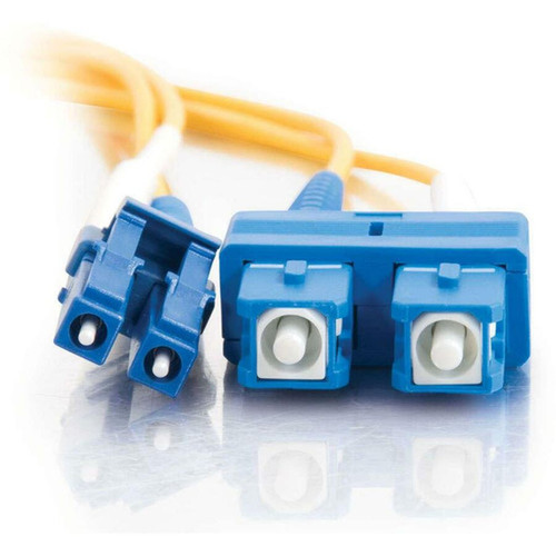 C2G 15m LC-SC 9125 OS2 Duplex Single-Mode PVC Fiber Optic Cable - Yellow - 492 ft Fiber Optic Network Cable for Network Device - 2 x 37471