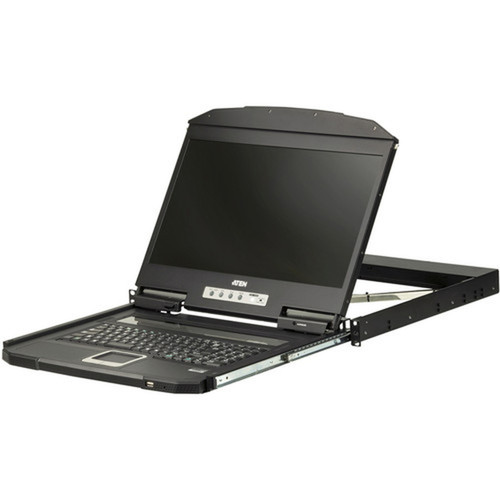 ATEN 1U Ultra Short Depth Single Rail WideScreen LCD Console USB  HDMI - 1 Computers - 185 LED - Full HD - 1920 x 1080 - 4 x - CL3700NW